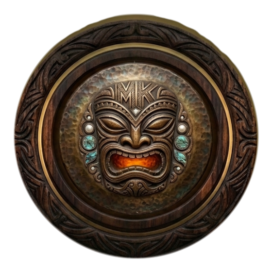 Carved tiki gong